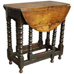 Rare 17th Century Gateleg Table of Small Proportions