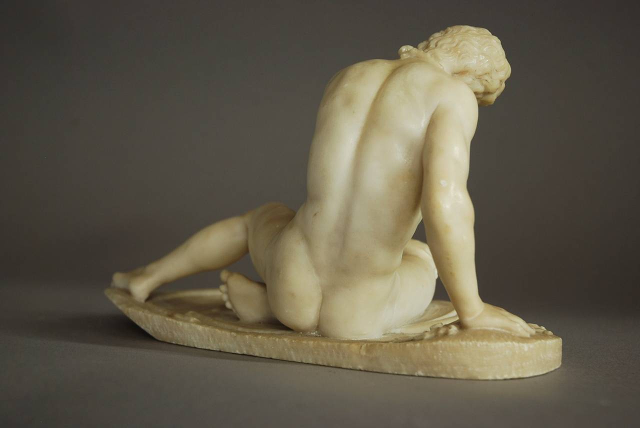 Grand Tour Alabaster Figure of 'The Dying Gaul' In Excellent Condition In Suffolk, GB