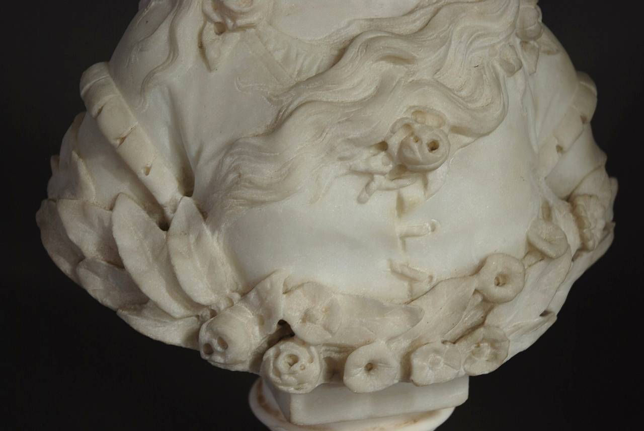 Late 19thc marble bust of a young lady 3
