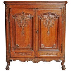 Antique French mid 18th century oak buffet