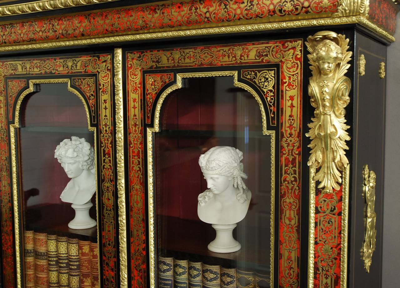 Mid-19th Century French Napoleon III Boulle Bibliotheque ‘Bookcase’ For Sale