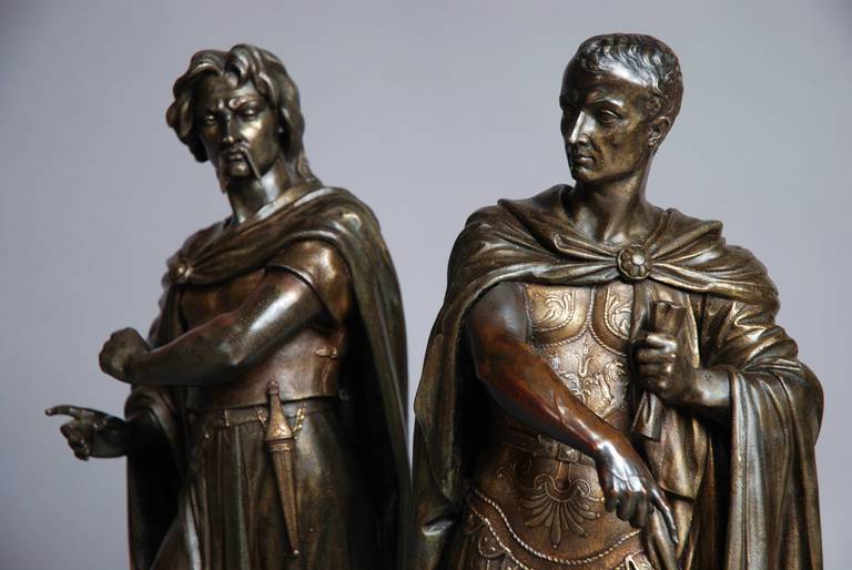 Pair of Large Classical Spelter Figures