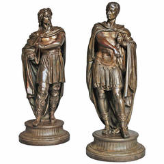 Pair of Large Classical Spelter Figures