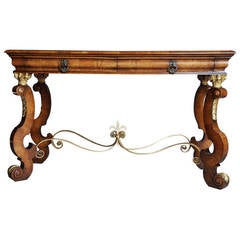 Early 20th Century Walnut Console Table in the William & Mary Style