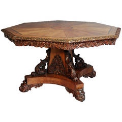 Mid-19th Century Oak Octagonal Tilt-Top Table