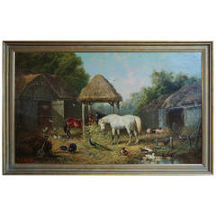 Farmyard Scene, Oil on Canvas