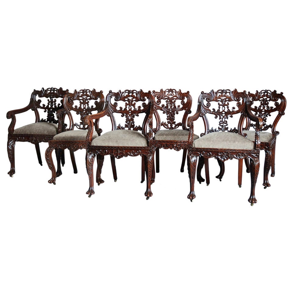 Set of Six Anglo-Indian Chairs