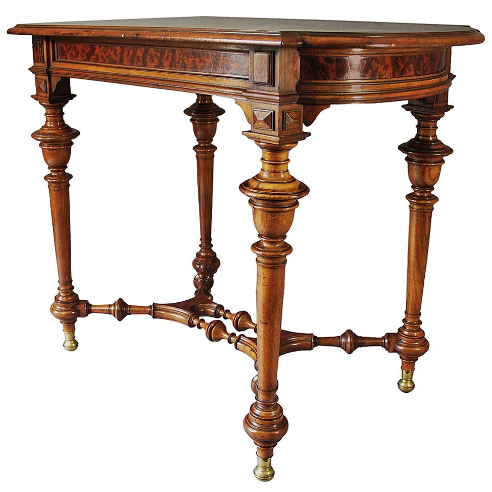 19th Century French Walnut Centre Table For Sale