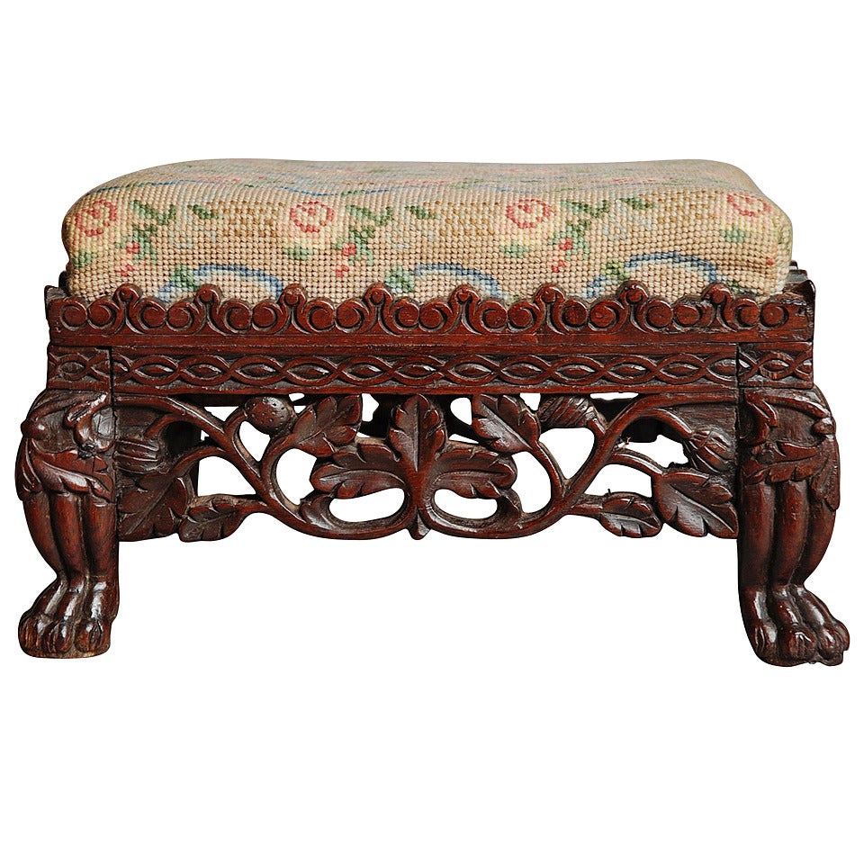 Anglo Indian padouk foot stool at 1stDibs indian foot stool