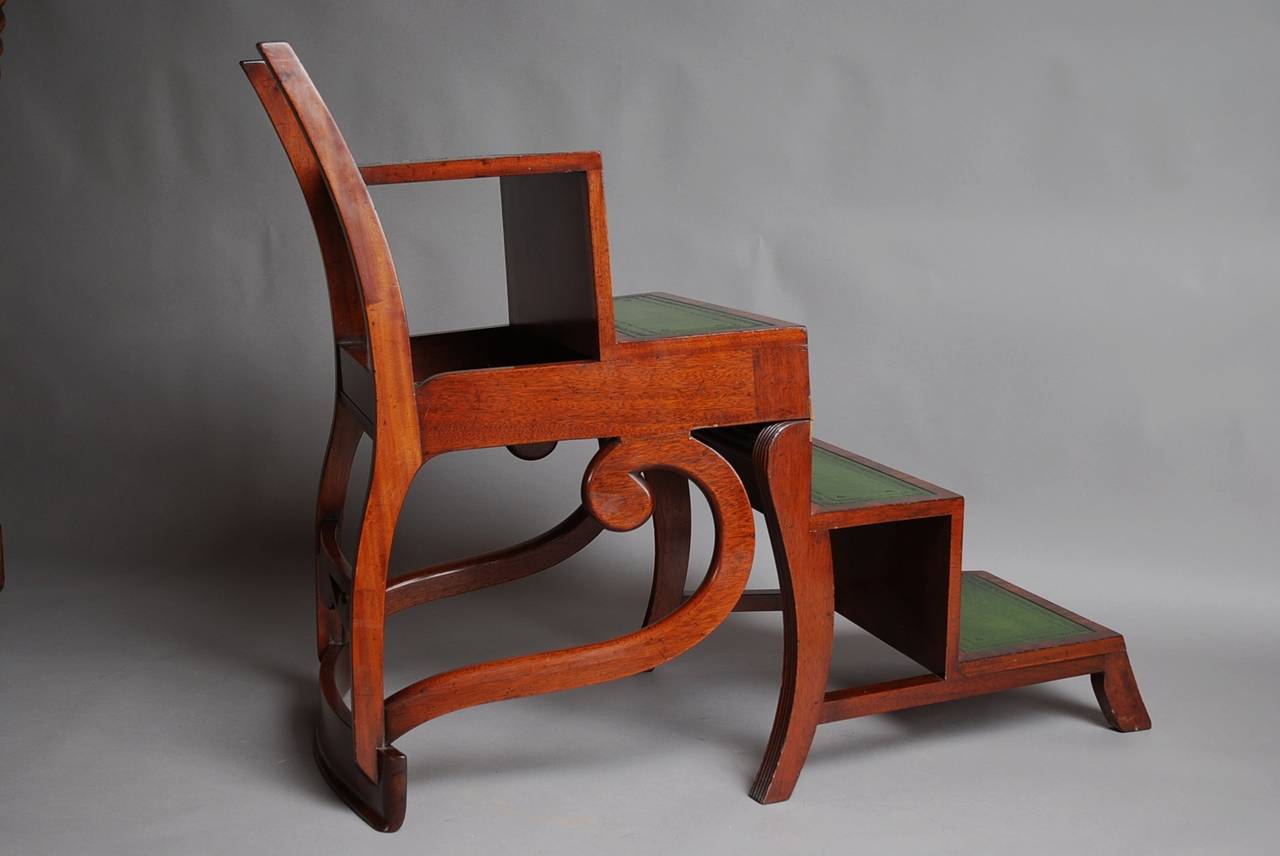 Regency Style Mahogany Metamorphic Chair For Sale 2