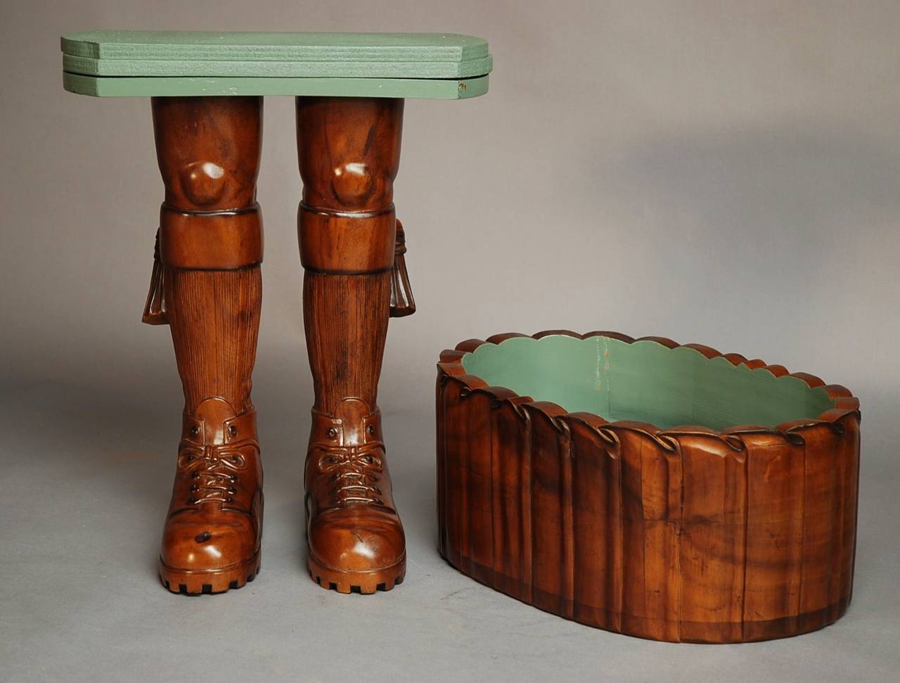 Hardwood Decorative Scotsman's Kilt Table