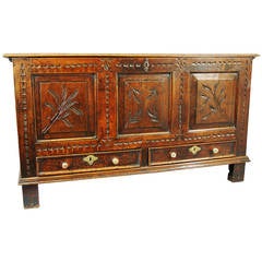 Antique 18th century elm mule chest