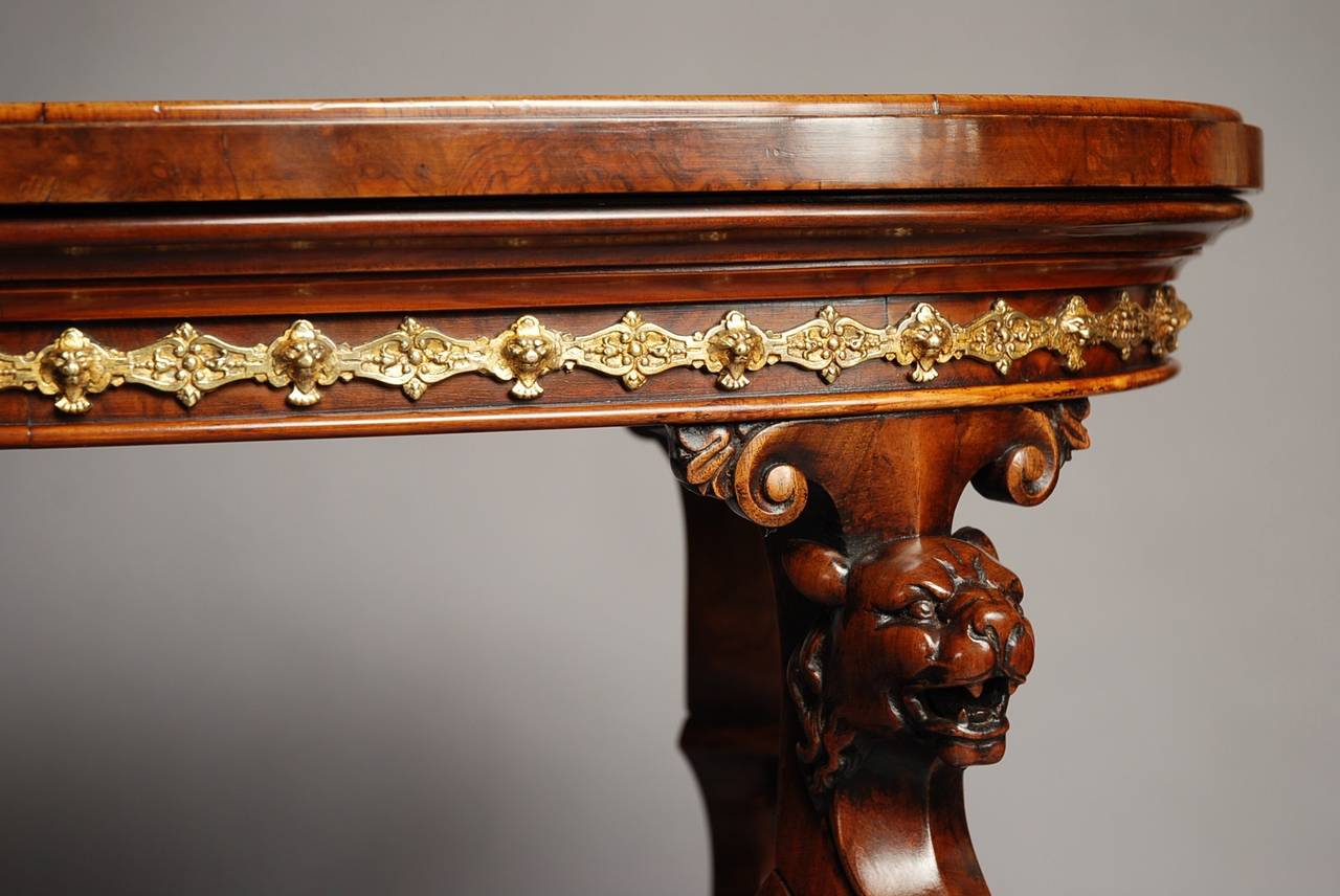 Mid-19th Century Burr Walnut Centre Table by Holland & Sons 1