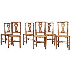 Set of Six Fine Quality Ash Country Chairs