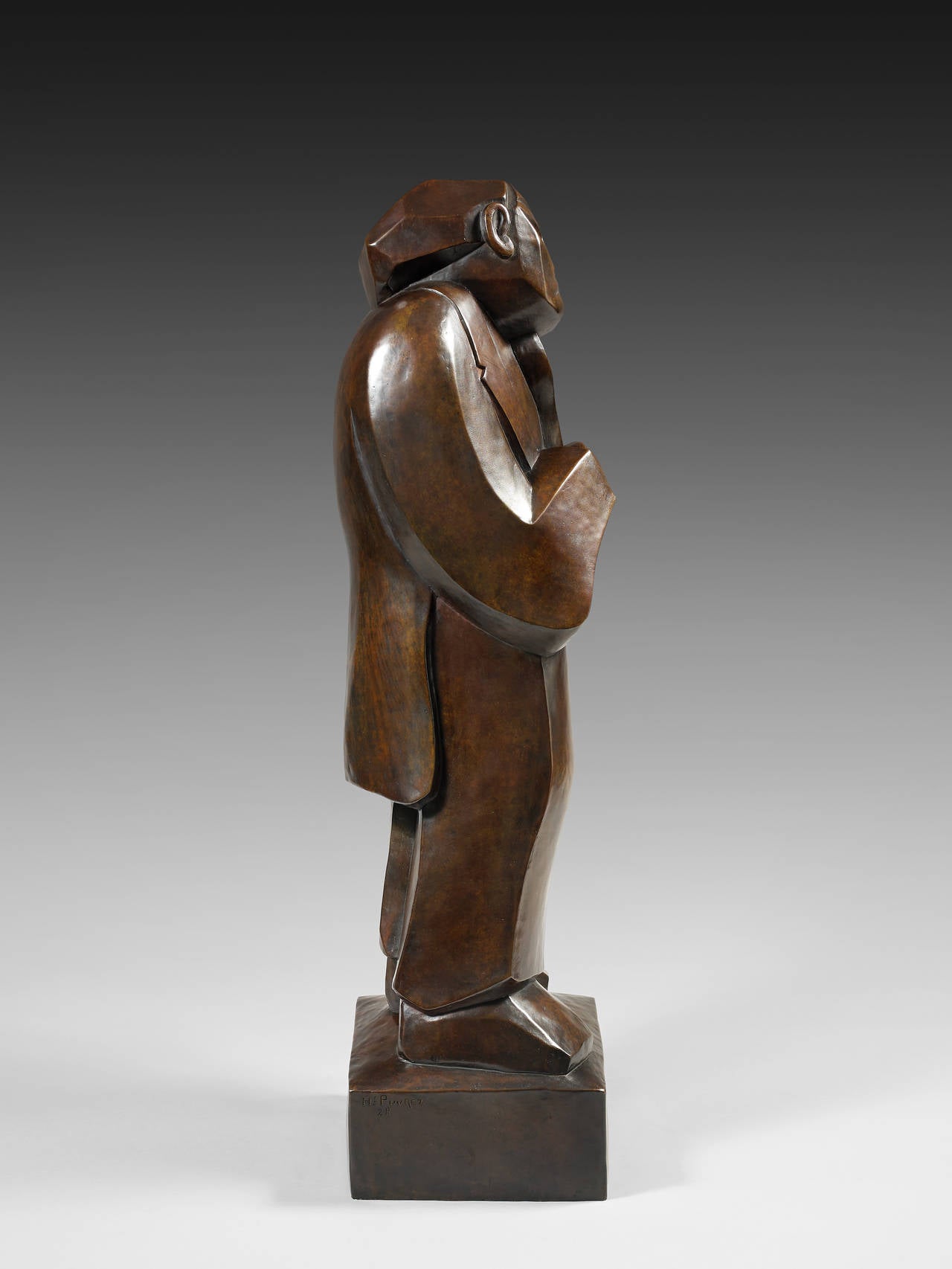 Henri Puvrez, The Violonist, Bronze, 1928 In Excellent Condition For Sale In Paris, FR