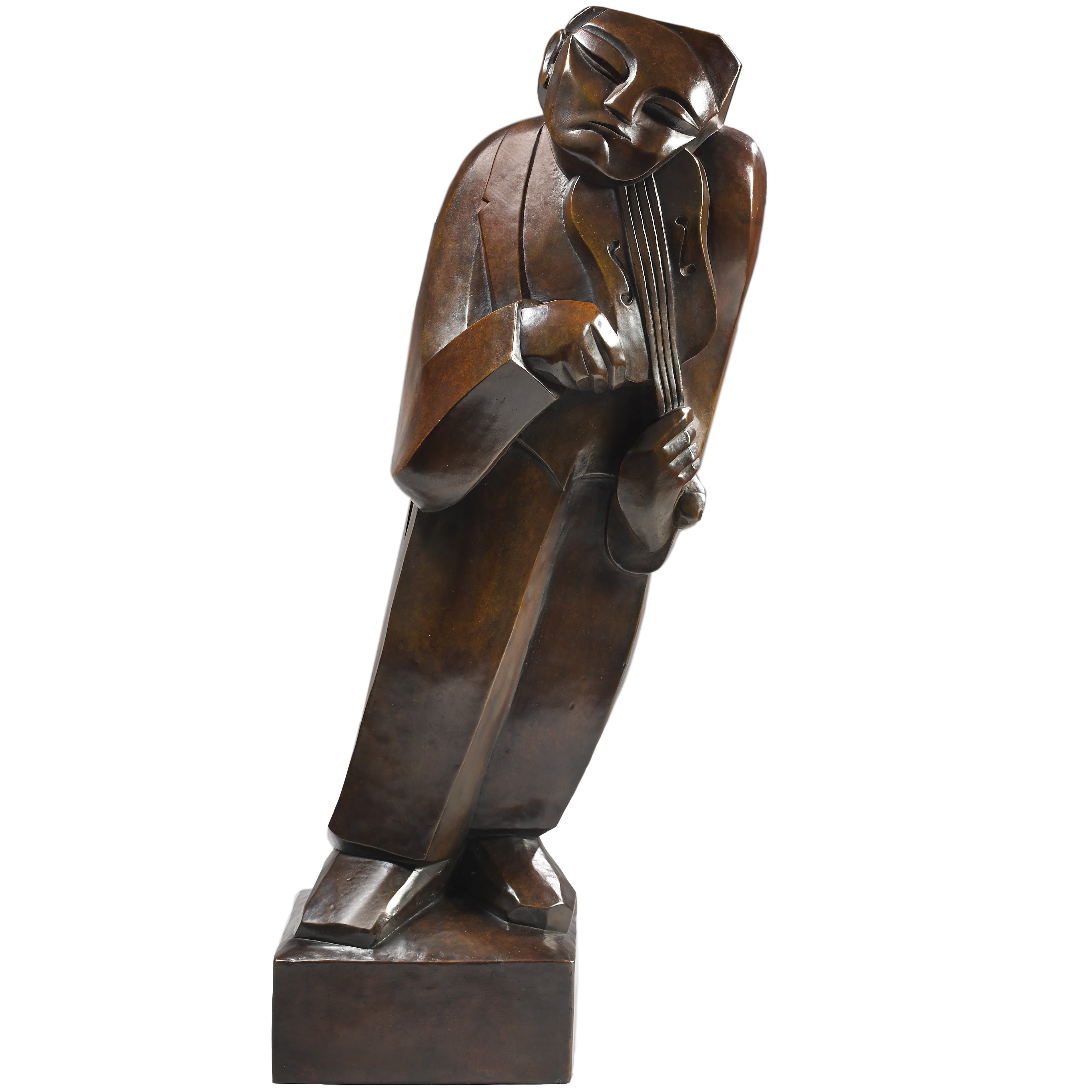 Henri Puvrez, The Violonist, Bronze, 1928 For Sale