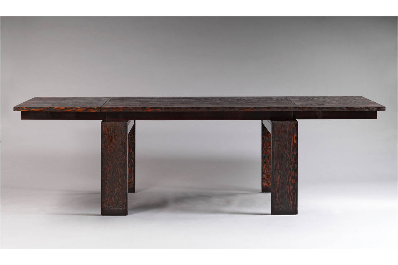 French André Sornay Oregon Pine Dining Room Table, circa 1935 For Sale