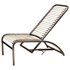 René Herbst Nickel-Plated Metal Deck Chair 12