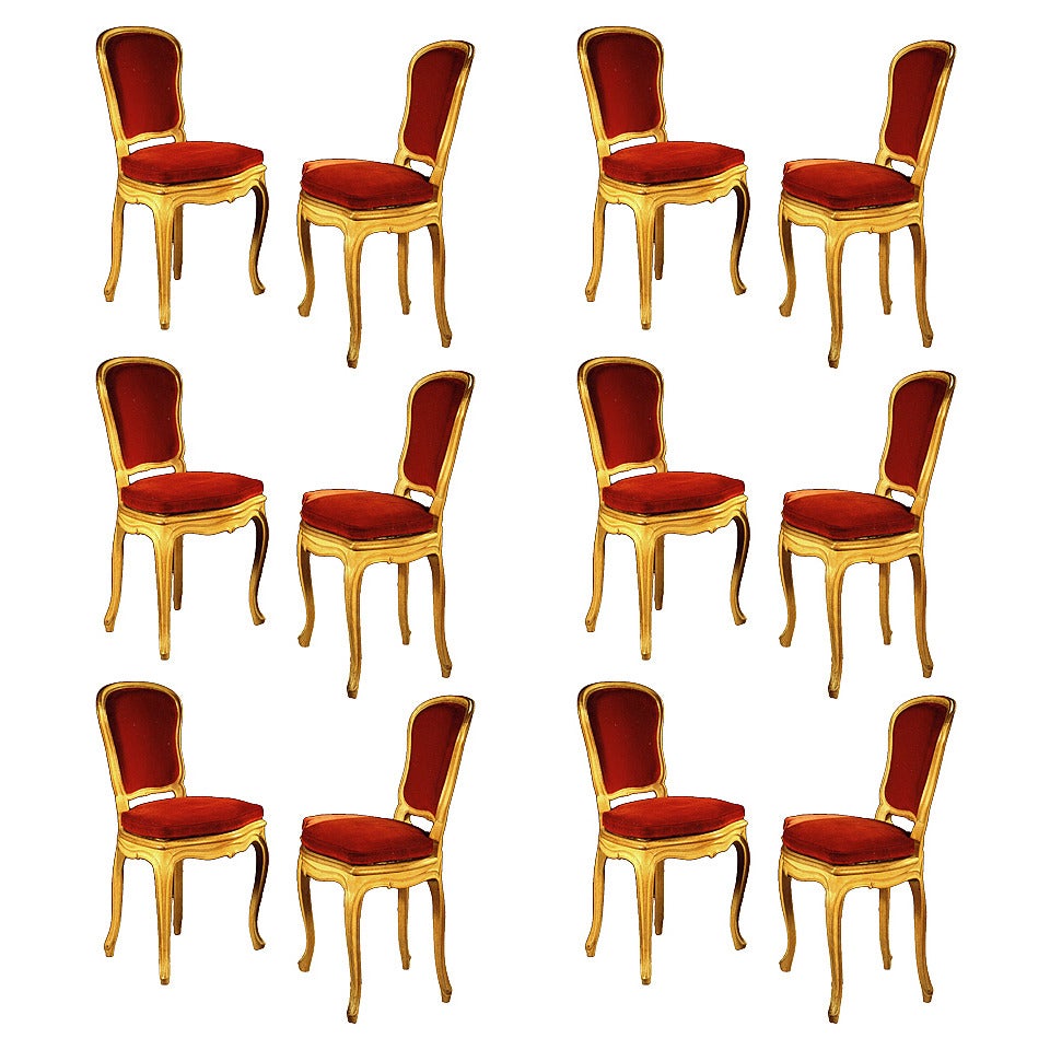 Gerard Mille, 12 Oak Chairs, circa 1938 For Sale