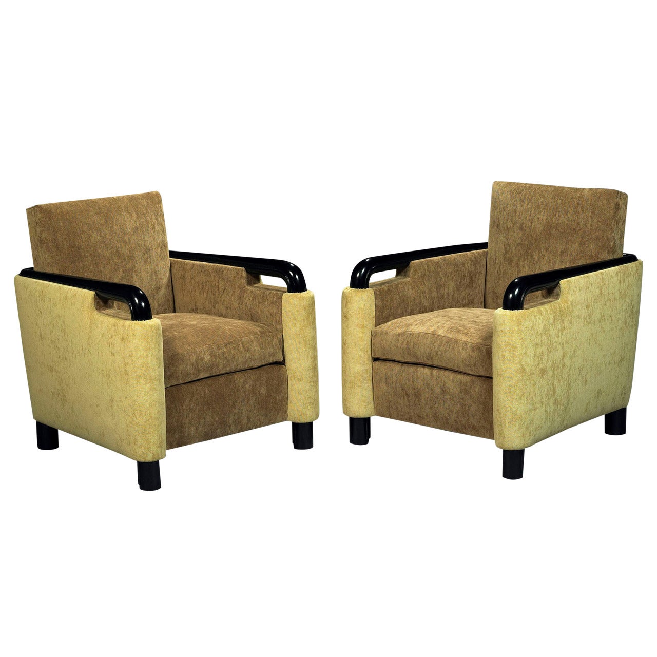 Francisque Chaleyssin, Pair of Comfortable Armchairs, circa 1935 For Sale