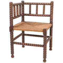 Antique English Country Corner Chair, circa 1880