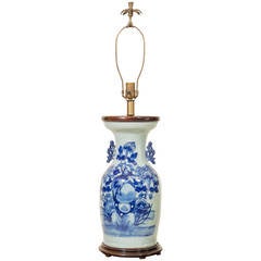 Chinese Porcelain Celadon Vase Lamp, circa 1900