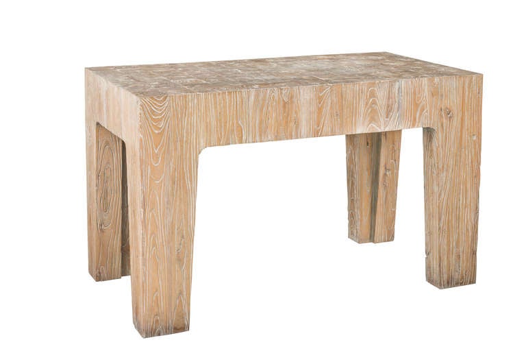 Chinese wood butcher block table.