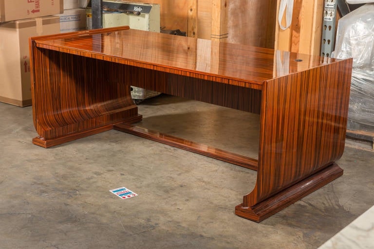 Custom desk from Mulholland Furniture in Madagascar ebony, designed by Jules Leleu.