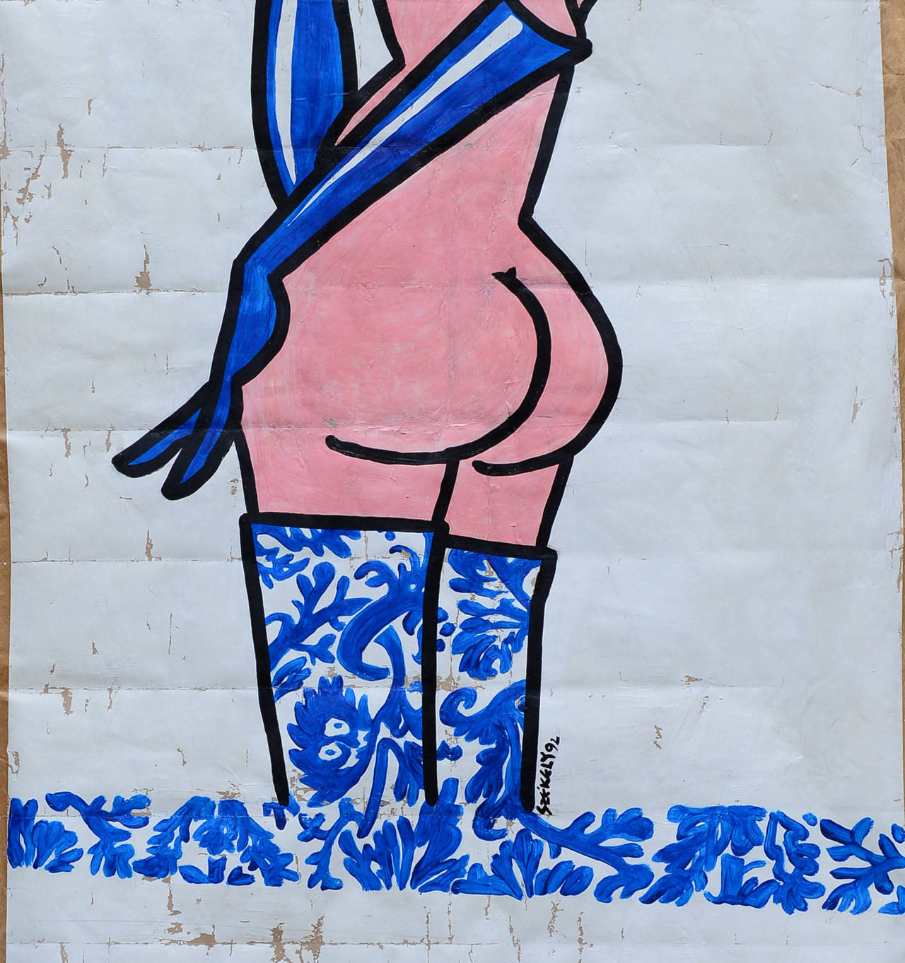 Austrian One of Three Graces, the Blue Painting For Sale