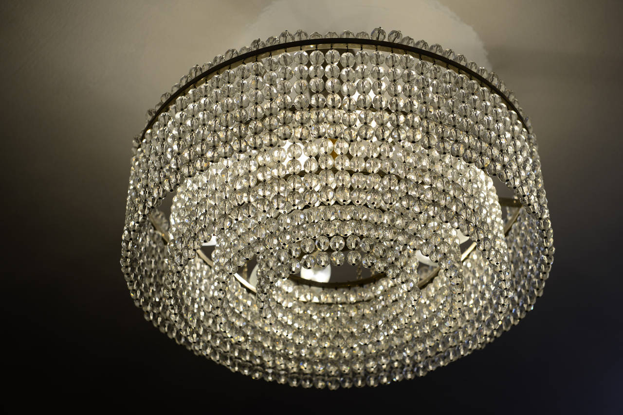 Hand-cut crystal-glass, the given height is just the chandelier, nine flames.