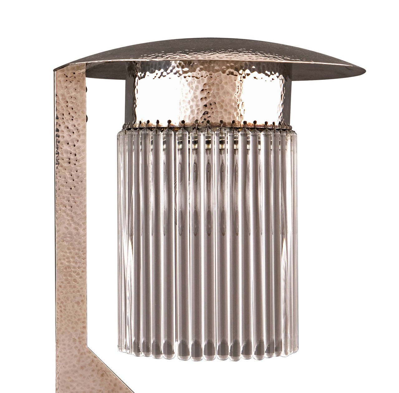 Contemporary Unique Koloman Moser Designed Solid Silver Lamp Reproduced by Woka Lamps