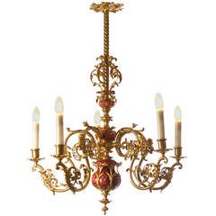 Late 19th Century Historistic Bronze Chandelier 6