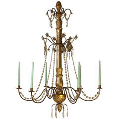 19th Century Carved and Gilded Chandelier 6