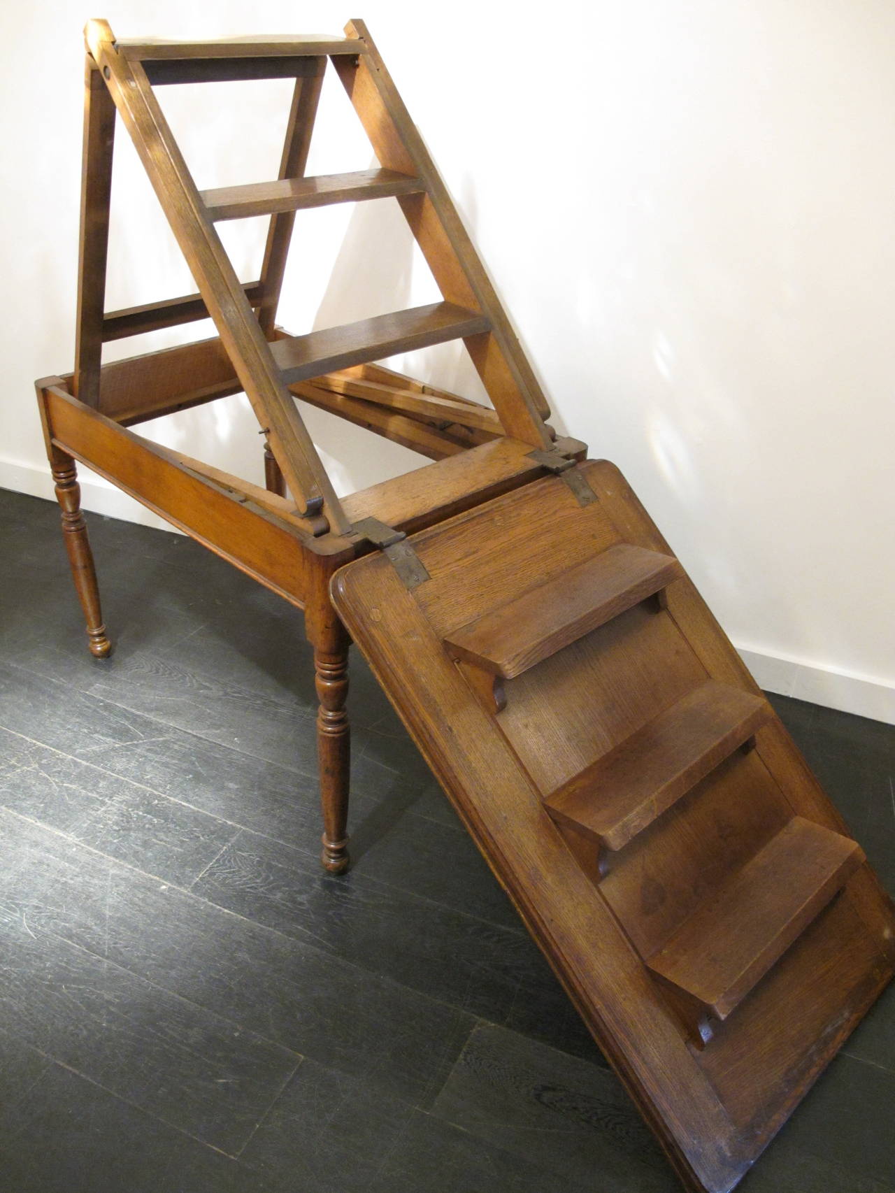 English 19th Century Metamorphic Table or Library Steps
