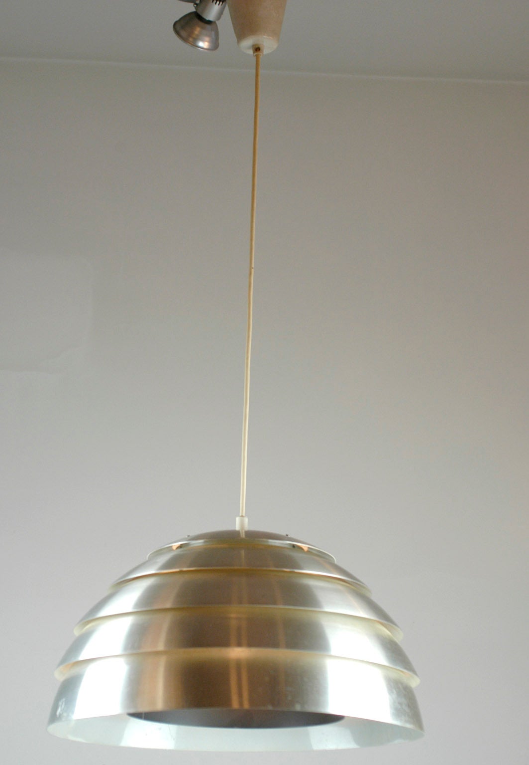 Mid-20th Century Scandinavian Modern Brushed Aluminum Ceiling Light Dome by Hans-Agne Jakobsson