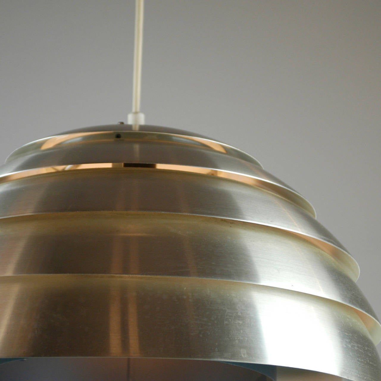 Scandinavian Modern Brushed Aluminum Ceiling Light Dome by Hans-Agne Jakobsson 1