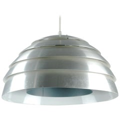 Scandinavian Modern Brushed Aluminum Ceiling Light Dome by Hans-Agne Jakobsson
