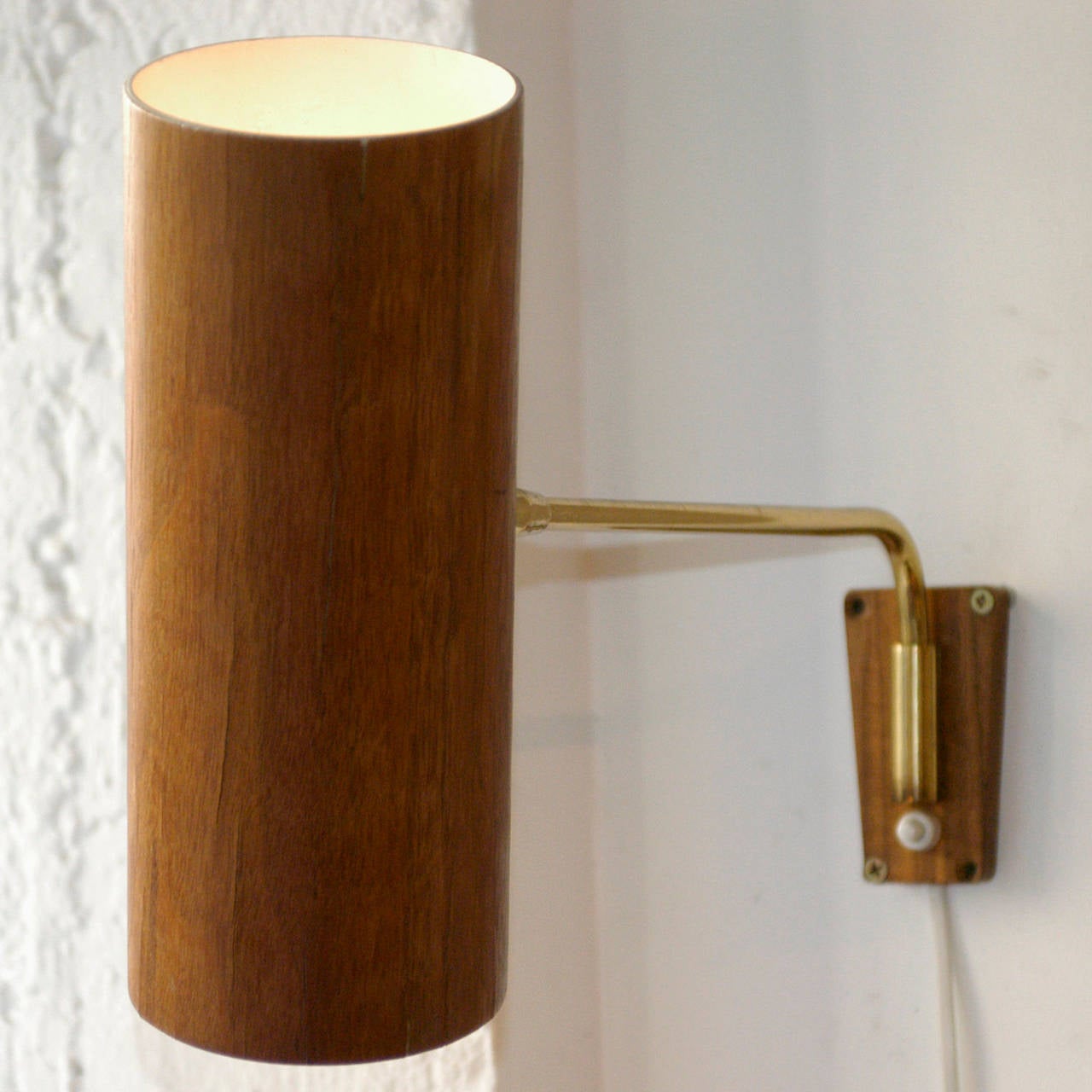 Big Kalmar Brass and Teak Wall Lamp 1