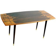 Excellent Italian 1950s Rosewood Marquetry Coffee Table
