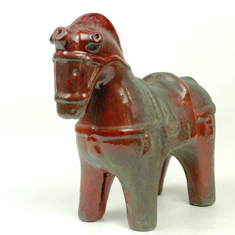 Mid-Century Modern Red Aldo Londi Horse