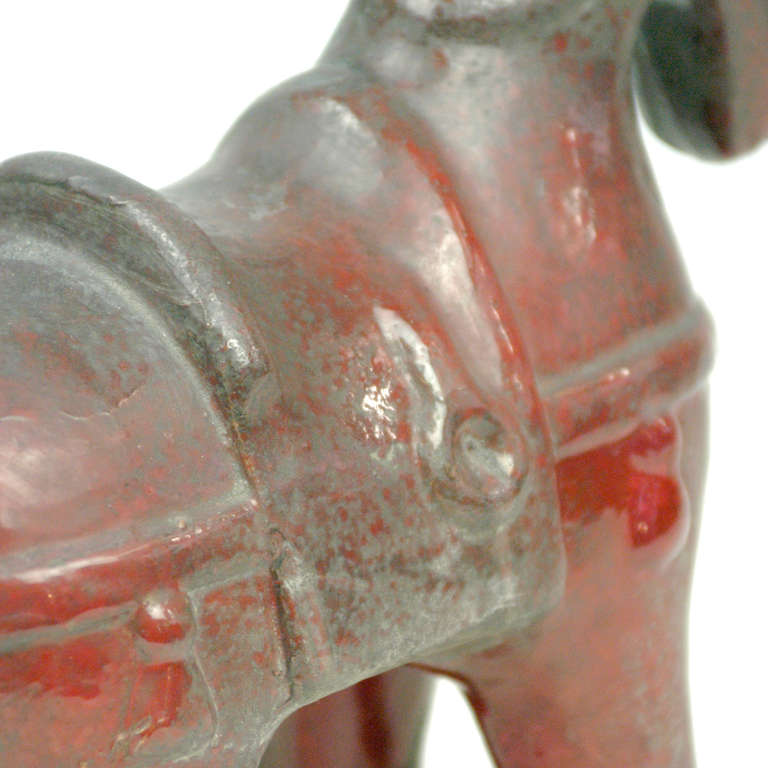 Ceramic Red Aldo Londi Horse