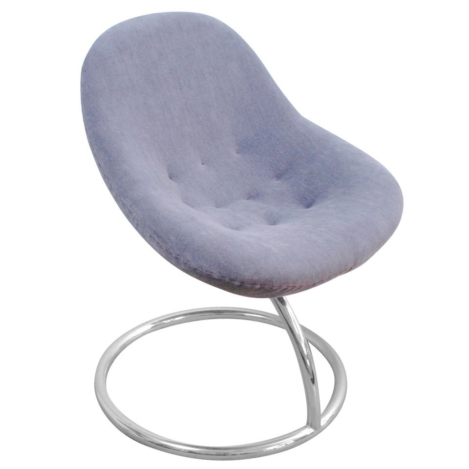 Violet Italian 1960s Tubular Chrome Cocktail Chair