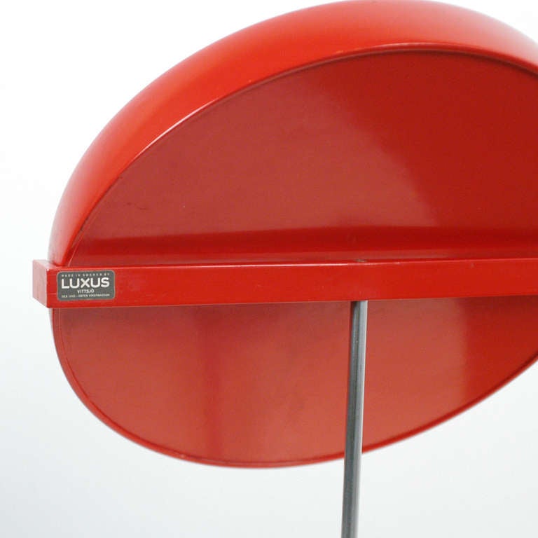 Mid-Century Modern Red Lacquered Scandinavian Modern Table Mirror by U. & Ö. Kristiansson for Luxus