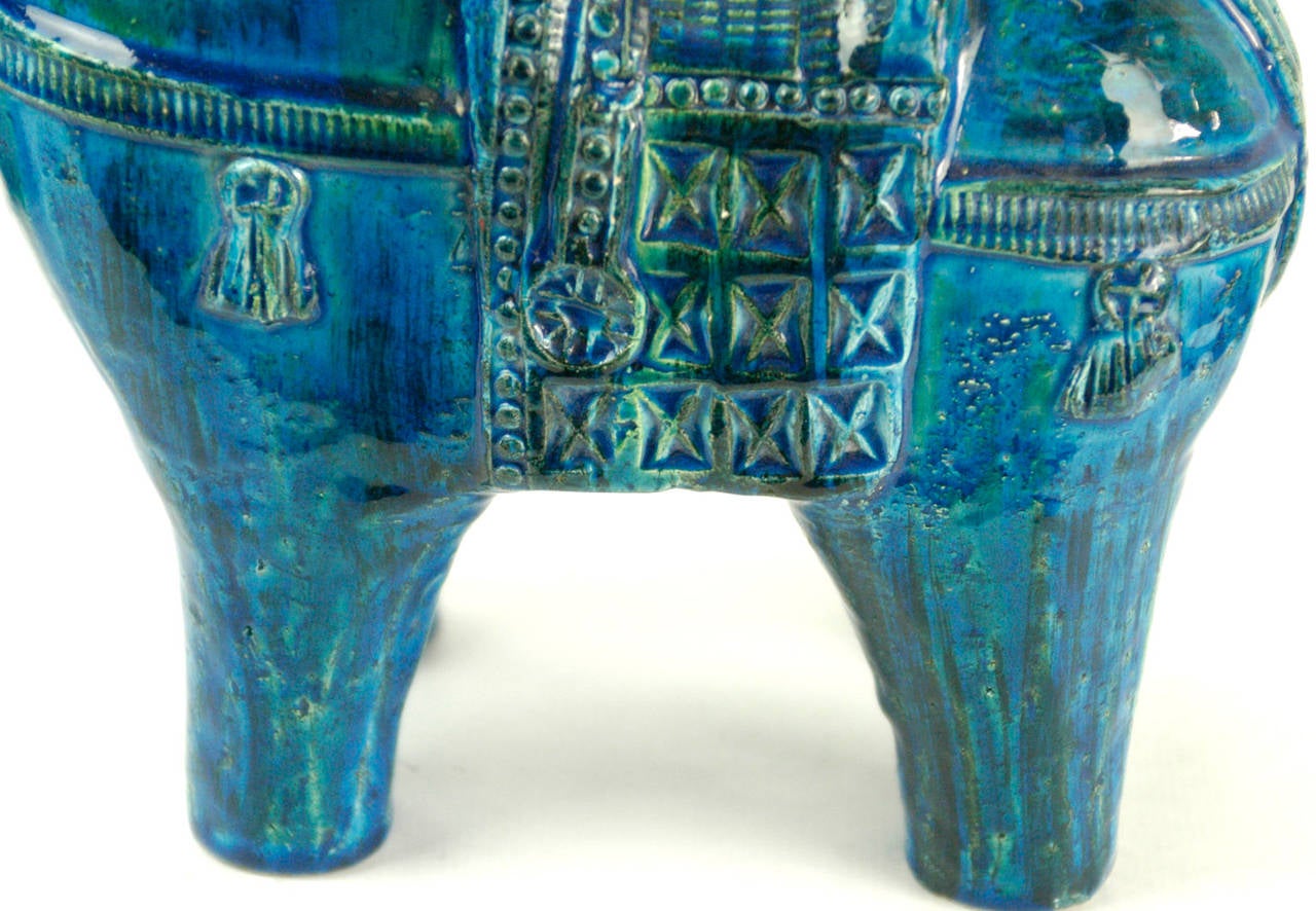 Italian Midcentury Aldo Londi Rimini Blu Ceramic Horse 2