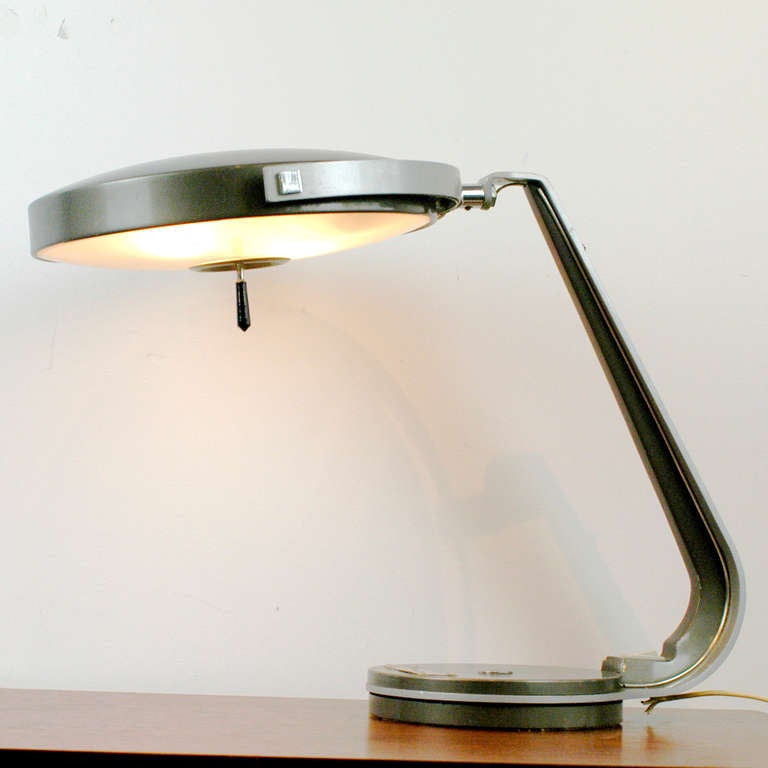 Spanish 1960s Desk Lamp In The Style Of Fase At 1stdibs Grey Green Desk Lamp By Lupela Spain With Swiveling Base And 360 Rotating