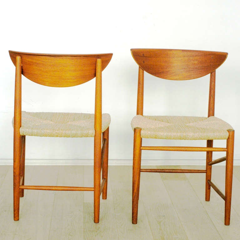 Set of Six Peter Hvidt Model 316 Teak Dining Chairs