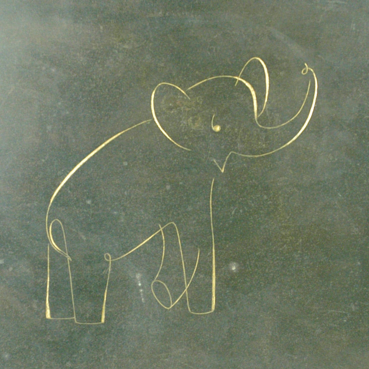 black patinated brass tray with engraved Elephant , signed WHW, Werkstätten Hagenauer Wien, Made in Austria, Karl, Franz