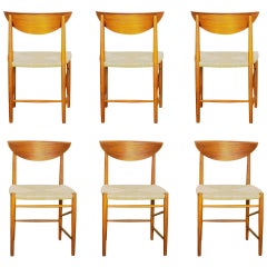 Set of Six Peter Hvidt Model 316 Teak Dining Chairs