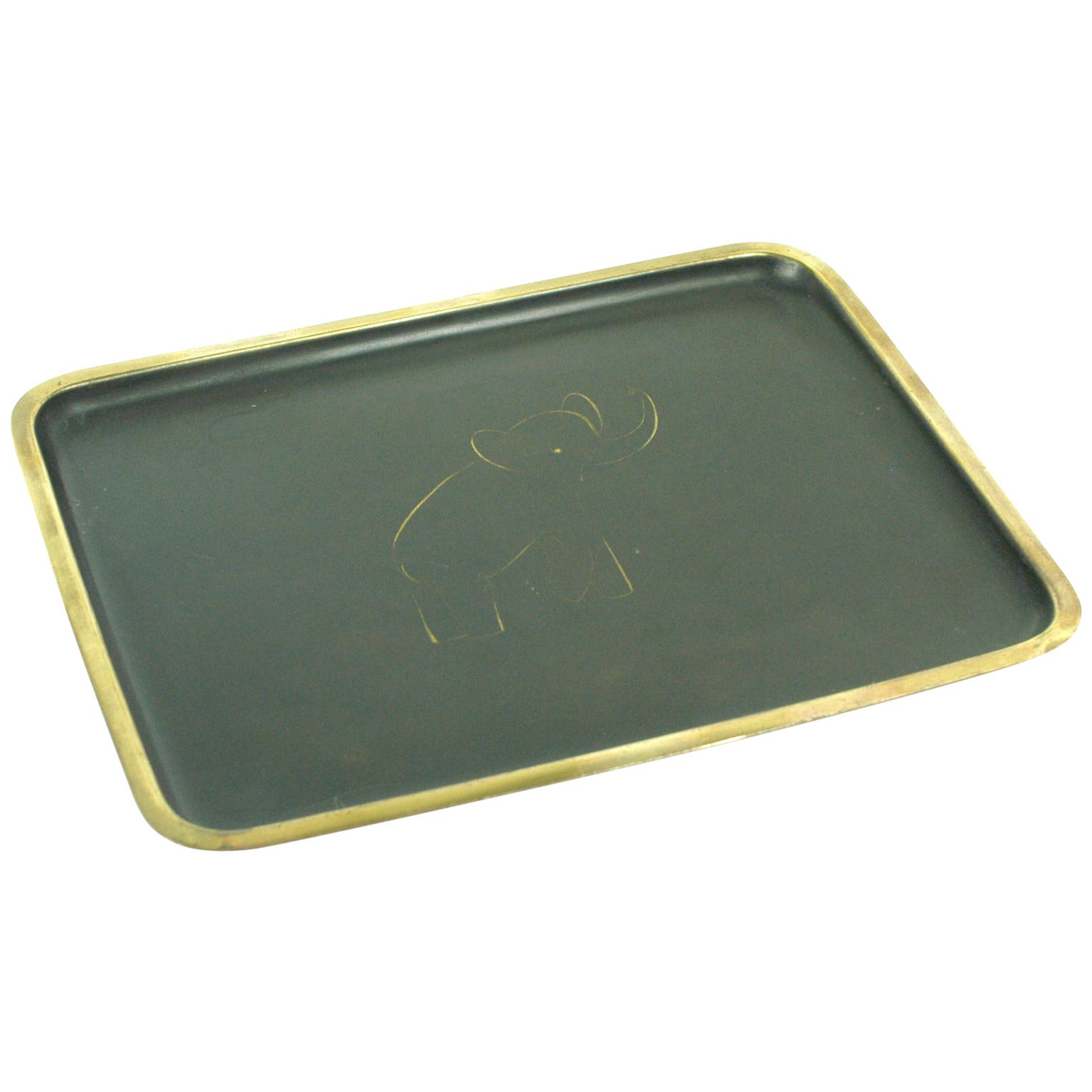 Brass Elephant Tray by Werkstätten Hagenauer, Vienna