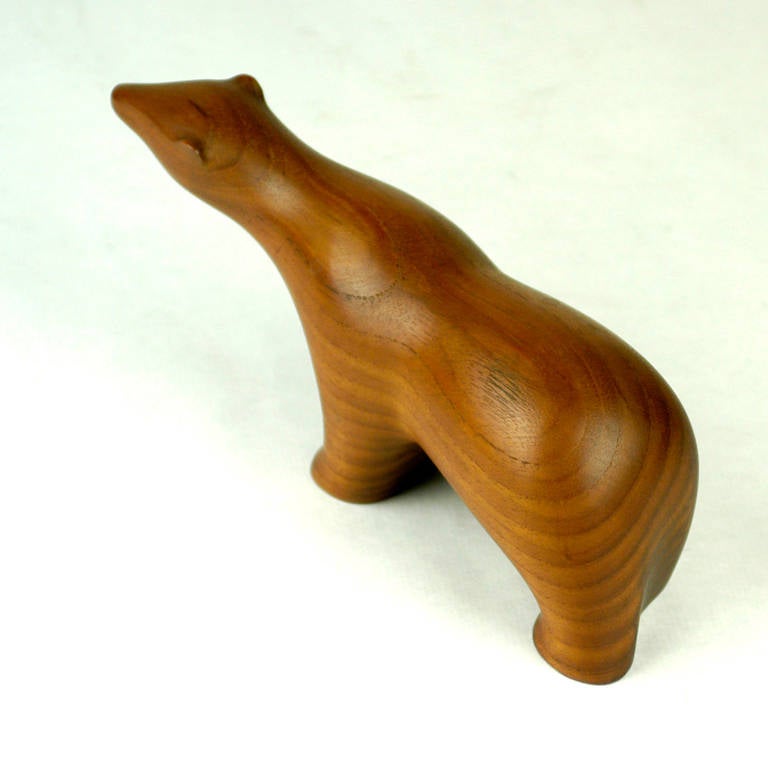 Amazing Austrian 1960s wooden Polar Bear; perfect minimalistic and characteristic design of the animal.
not signed.